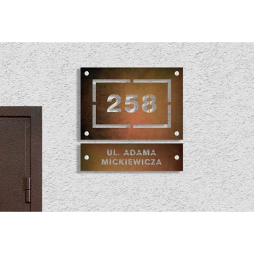 Dwuczęściowa tabliczka z numerem domu - laminat textures - wym. 297x290mm - SPD027