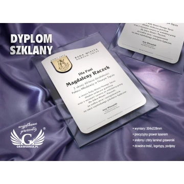 DYPLOM SZKLANY - DSZ015 - pionowy