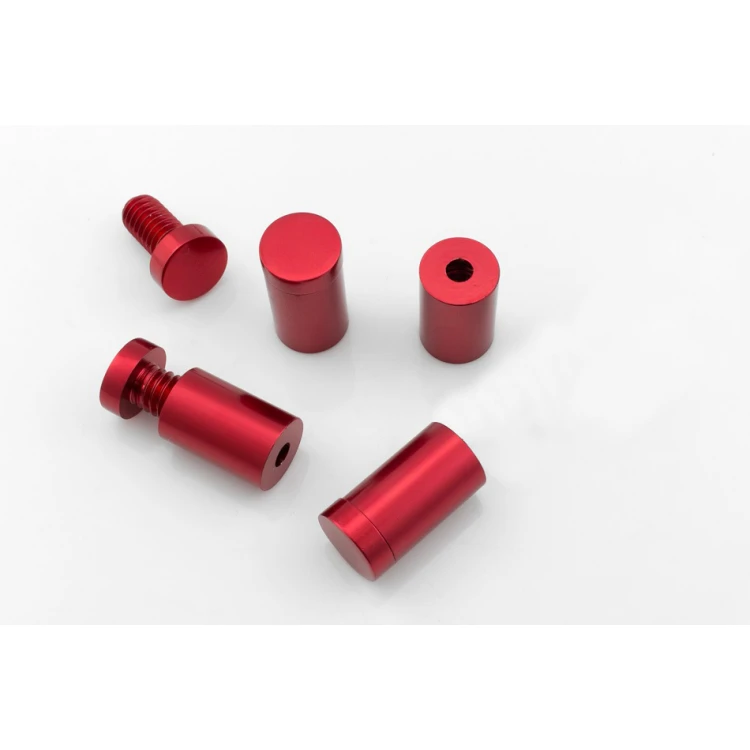 Dystans aluminiowy do szyldów i tabliczek - czerwony - średnica 13mm - DDS028