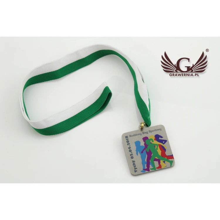 Medale metalowe z dowolną grafiką - cyfrowy druk UV - wymiary 50x50mm - MGR018