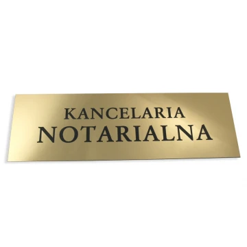 SZYLD KANCELARIA NOTARIALNA - SZ031 - złoty - wym. 50x17,5cm