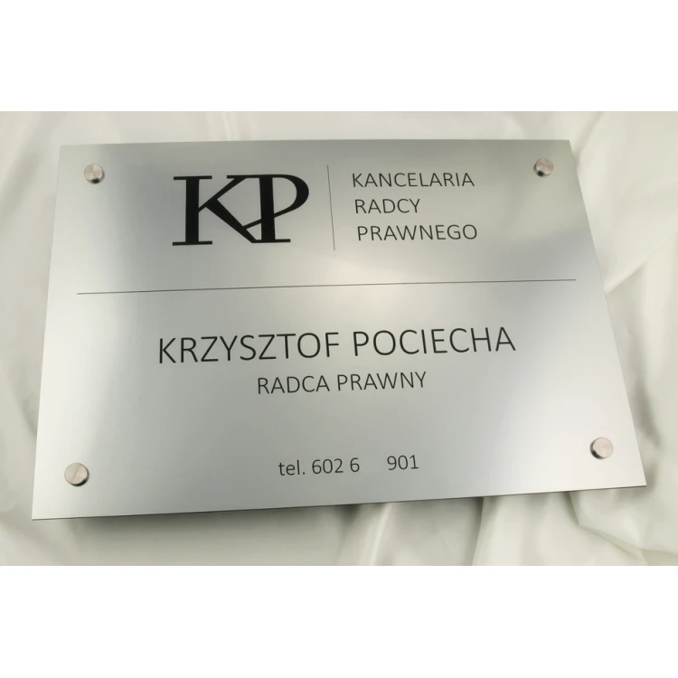 SZYLD KANCELARIA RADCY PRAWNEGO - srebrny - SZ035 -  wym. 500x350mm
