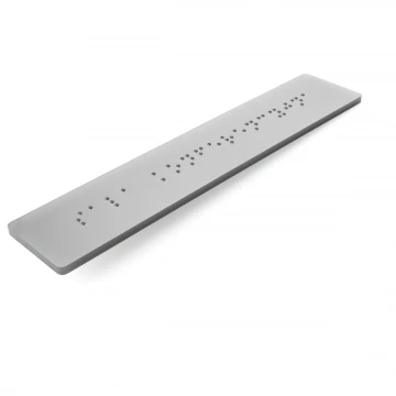 Tabliczka z pismem Braille'a - akryl srebrny - wym. 150x22mm - TAB488