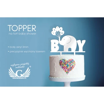 Topper na tort z okazji baby shower - TOP010