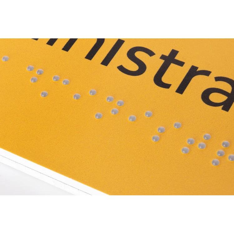Administracja - tabliczka z pismem Braille'a - wym. 150x150mm - PCW twarde - SUN - TAB321