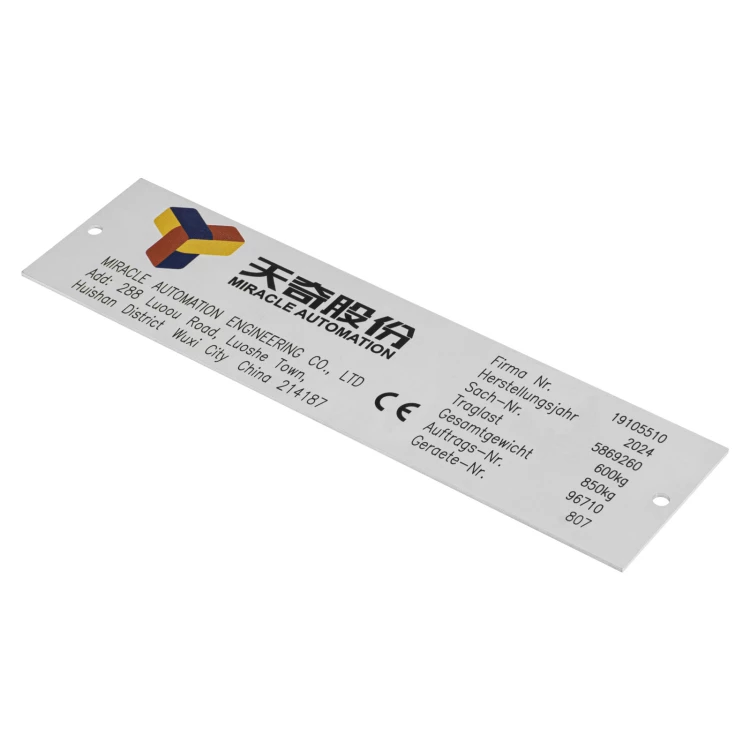 Tabliczka znamionowa z aluminium - 148x40mm - NANODRUK - TAN028