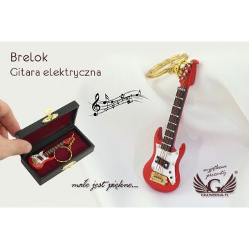 Brelok mini gitara elektryczna czerwona - BP29