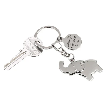 Metalowy brelok do kluczy SŁONIK z zawieszką pod grawer – elegancki prezent