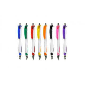 Długopisy plastikowe VIKI WHITE - druk UV - DP011