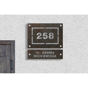 Dwuczęściowa tabliczka z numerem domu - laminat textures - wym. 297x290mm - SPD025
