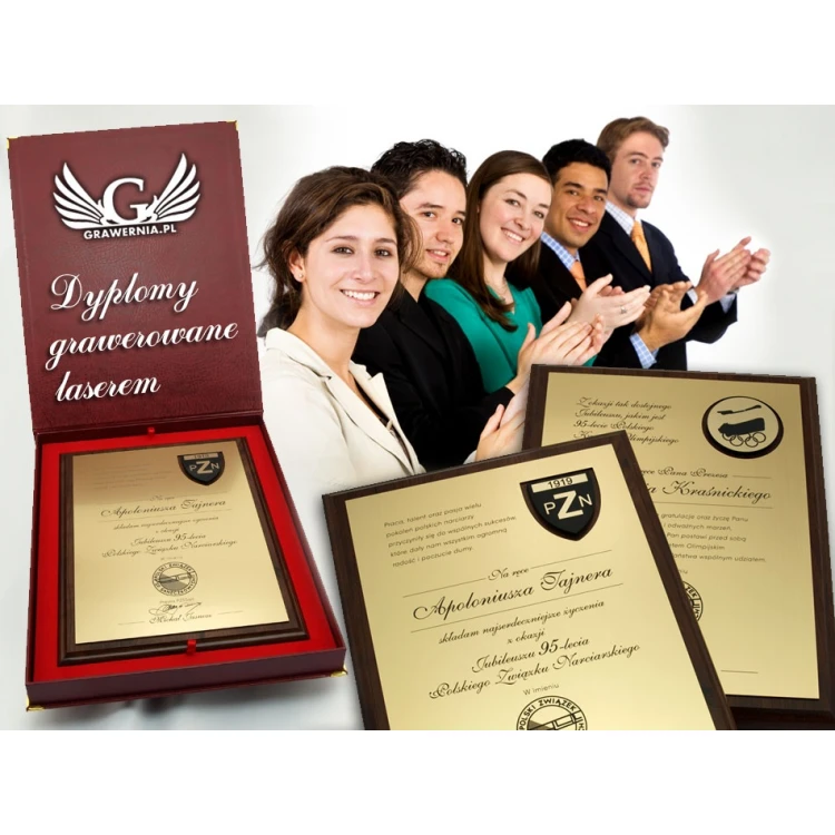 DYPLOM JUBILEUSZOWY GRAWEROWANY LASEREM- pionowy - SL037