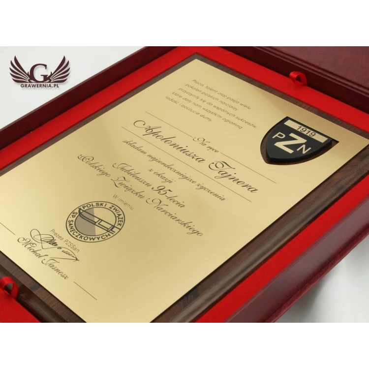 DYPLOM JUBILEUSZOWY GRAWEROWANY LASEREM- pionowy - SL037
