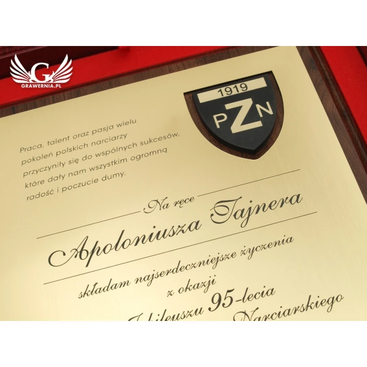 DYPLOM JUBILEUSZOWY GRAWEROWANY LASEREM- pionowy - SL037