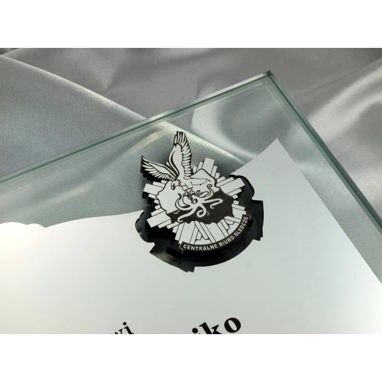 DYPLOM SZKLANY z dwoma wypukłymi logotypami - DSZ033