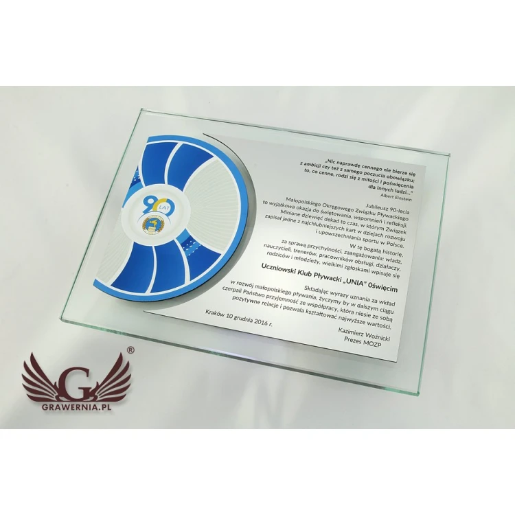 Dyplom uznania - poziomy - kolorowy druk UV - DUV015 