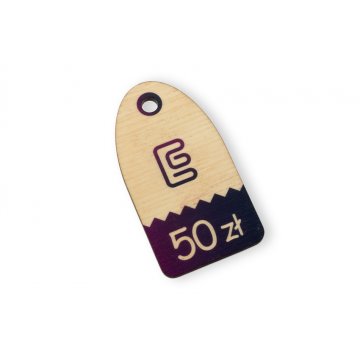 Etykiety drewniane, cenówki - wymiary: 32x60mm - druk UV - EDR012