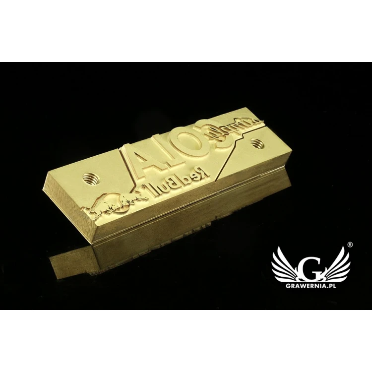 GORĄCY STEMPEL do wypalania logotypu na gorąco i zimno - wymiary matrycy: 60,8x17,3mm lub 90,9x25,5mm - LASER