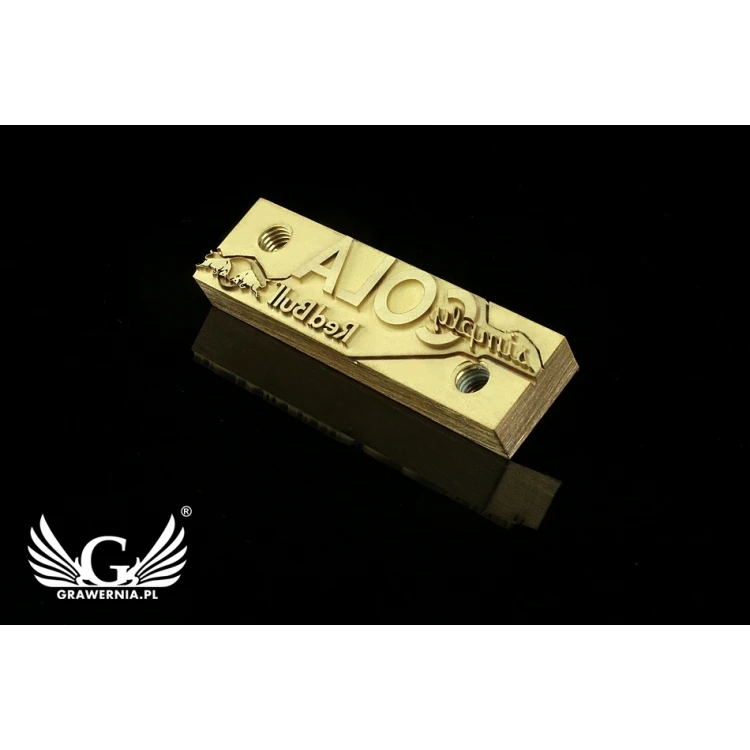 GORĄCY STEMPEL do wypalania logotypu na gorąco i zimno - wymiary matrycy: 60,8x17,3mm lub 90,9x25,5mm - LASER