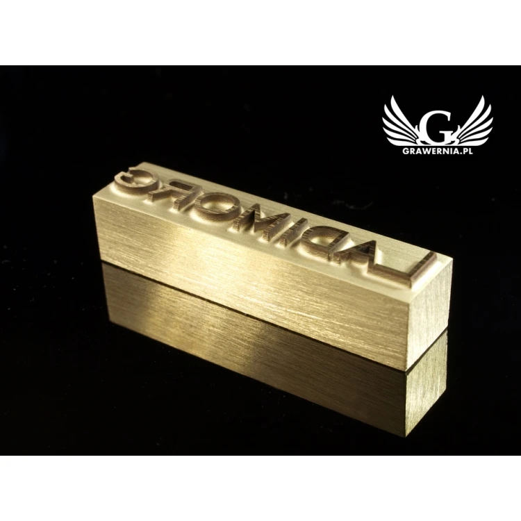 HOTSTAMP - Matryca / Pieczęć do wyciskania logotypu na gorąco i zimno - wymiary matrycy: 52x12mm