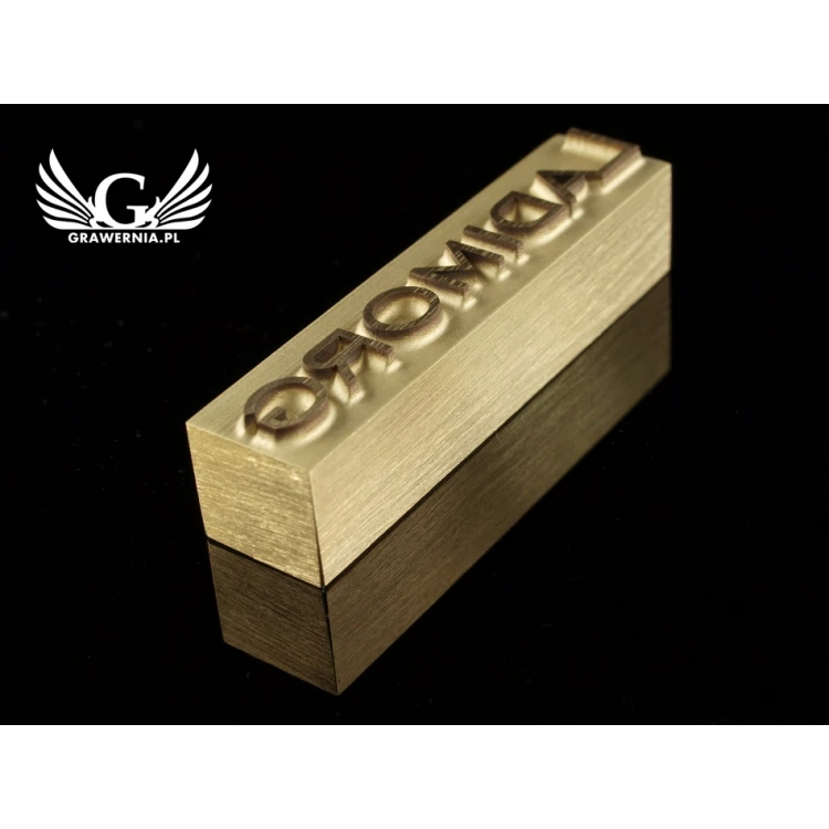 HOTSTAMP - Matryca / Pieczęć do wyciskania logotypu na gorąco i zimno - wymiary matrycy: 52x12mm