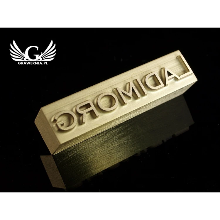 HOTSTAMP - Matryca / Pieczęć do wyciskania logotypu na gorąco i zimno - wymiary matrycy: 52x12mm