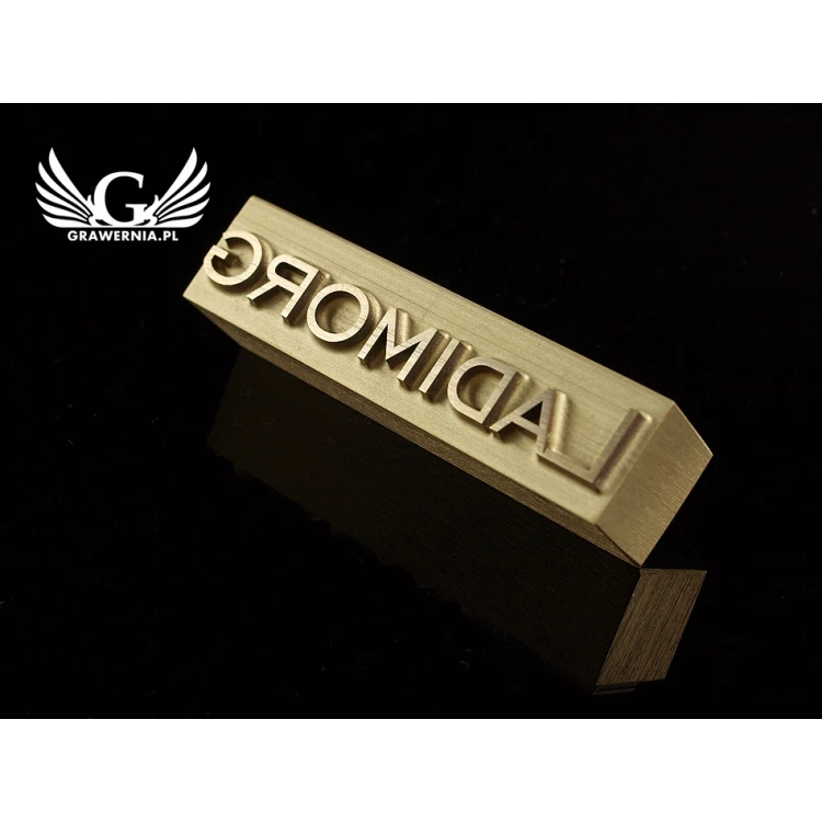 HOTSTAMP - Matryca / Pieczęć do wyciskania logotypu na gorąco i zimno - wymiary matrycy: 52x12mm
