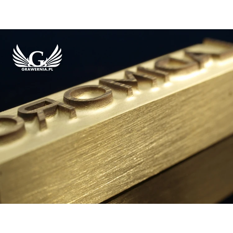 HOTSTAMP - Matryca / Pieczęć do wyciskania logotypu na gorąco i zimno - wymiary matrycy: 52x12mm