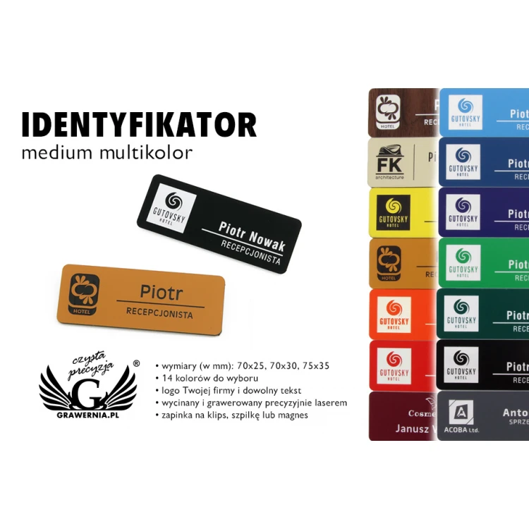 Identyfikator - medium multikolor - ID057