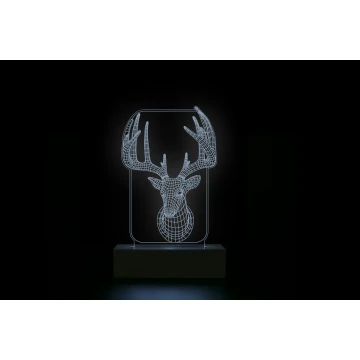 Jeleń - Lampa 3D LED RGB sterowana z pilota - L3D009