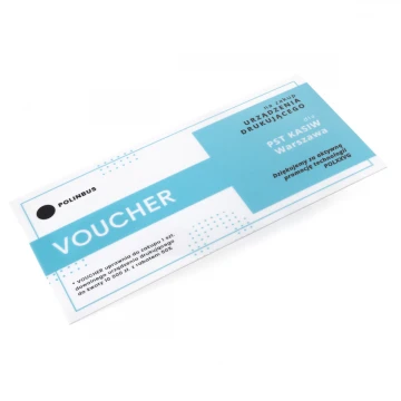Karta plastikowa - Voucher - tworzywo HIPS 1mm - wym. 215x101mm - kolorowy druk UV - WZ040