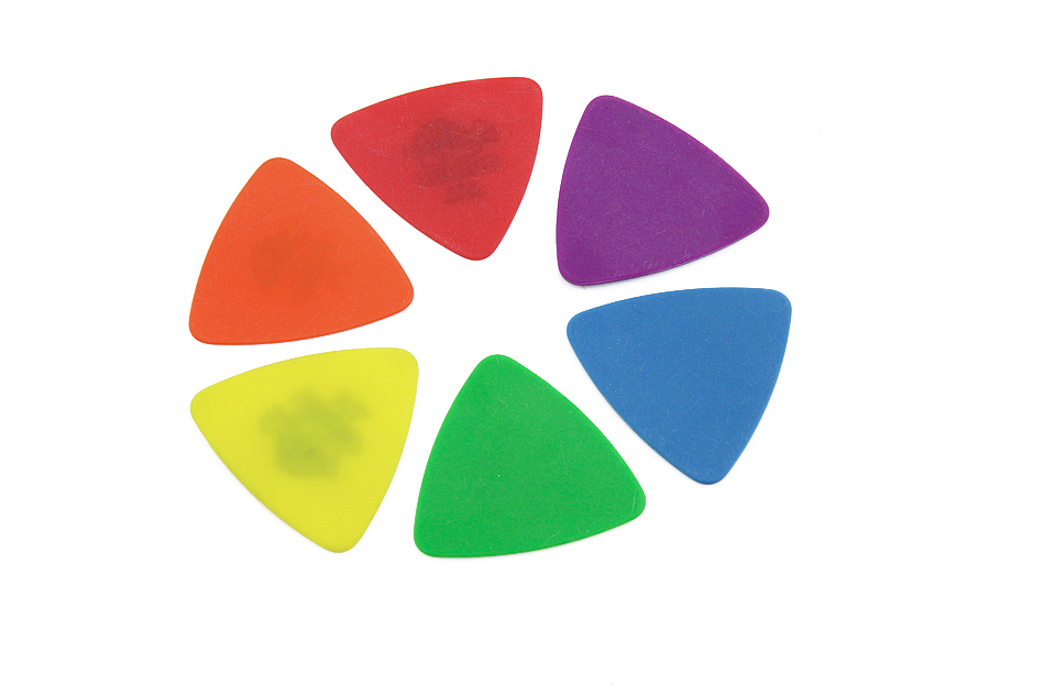 Kostki do gry na gitarze z własnym logo - plastikowe - zestaw: 6 sztuk - KG11