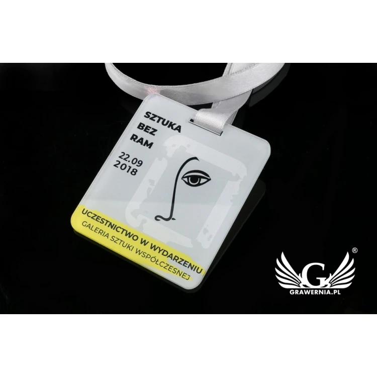 Medal akrylowy druk UV - Art - wymiary: 60x68mm - MGR071