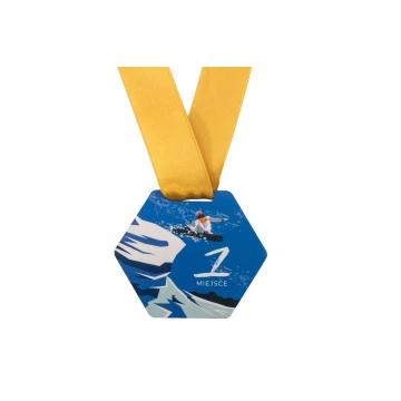 Medal drewniany druk UV - Winter Sport - wymiary: 79x66mm - MGR061