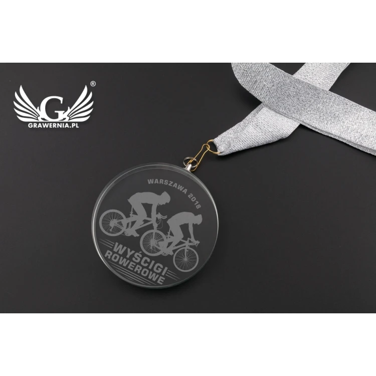 Medal szklany Mild z dowolnym grawerem i etui - średnica 70mm - MGR082