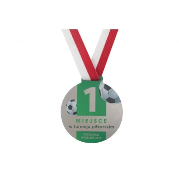 Medale stalowe Goal - cyfrowy druk UV - średnica 80mm - MGR087