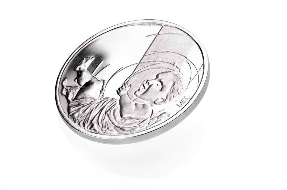 Moneta z dedykacją - posrebrzana - Pamiątka Chrztu Świętego - MON004