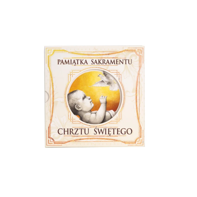 Moneta pozłacana - Zdrowia, Szczęścia i Pomyślności - Pamiątka Chrztu Świętego - MON023