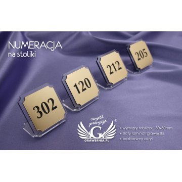Numeracja na stoliki - wzór NS001