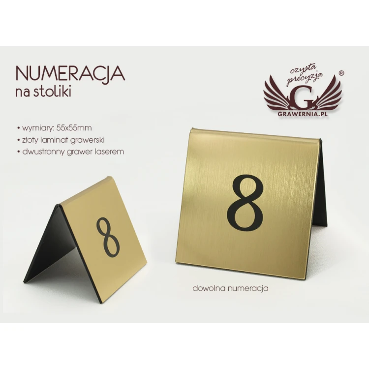 Numeracja na stoliki - wzór NS004 GOLD
