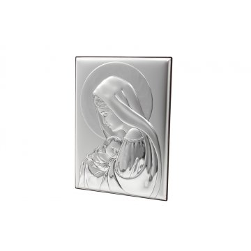 Obrazek Srebrny Matka Boska z dzieciątkiem wym. 13x18cm - 30696