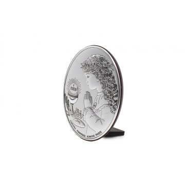 Obrazek srebrny Pamiątka Pierwszej Komunii Świętej dla dziewczynki wym. 7x10cm - DS05/1A
