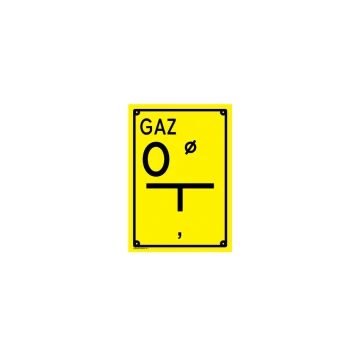 Odwadniacz - tabliczka lokalizacyjna dla gazociągu - wym. 140x200mm - PVC - kolorowy druk UV - BHP107