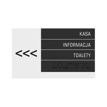 Oznaczenie pięter - tabliczka z pismem Braille'a - wym. 250x150mm - akryl szroniony i ADA - NORD -TAB331