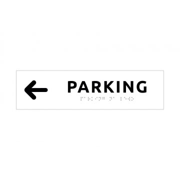 Parking - tabliczka kierunkowa z pismem Braille'a - wym. 274x72mm - PCW twarde - SIMPLE - TAB337