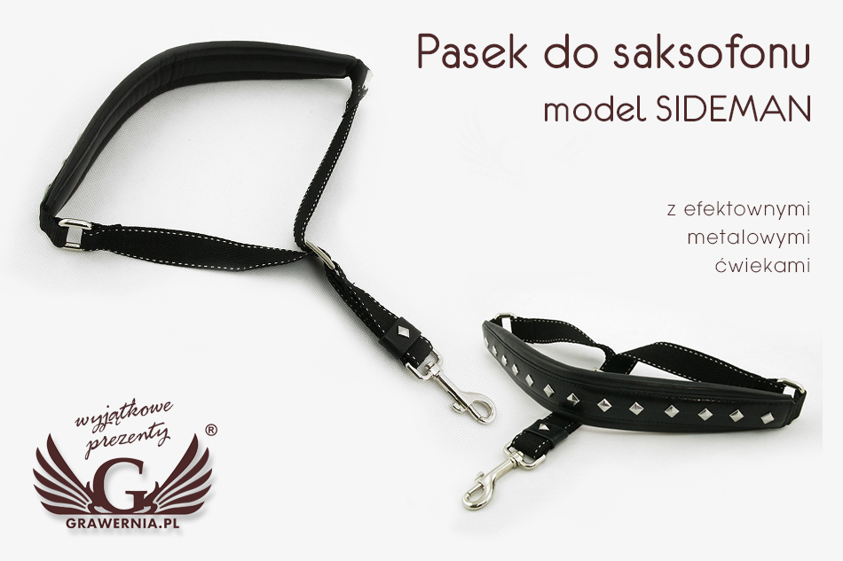  PASEK DO SAKSOFONU czarny - model Sideman - wersja Komfort - PDS22