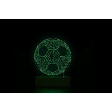  Piłka Nożna - Lampa 3D LED RGB sterowana z pilota - L3D008