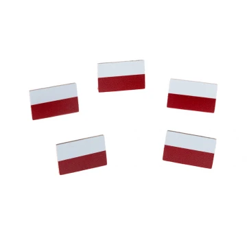 Pinsy mosiężne flaga Polski - wym. 13x8mm - druk UV - PS045