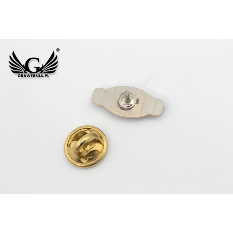 Pinsy z mosiądzu - wypukłe 3D doming - dowolne logo - PWD011