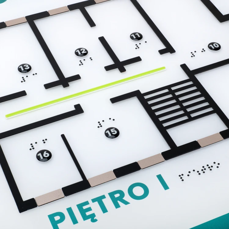 Plan tyflograficzny z pismem Braille'a - plexi i ADA - wym: 880x630mm - TAB533 