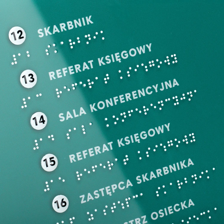 Plan tyflograficzny z pismem Braille'a - plexi i ADA - wym: 880x630mm - TAB533 